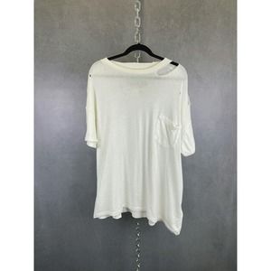 NWT Free People We The Free Ivory Oversized Tee Size L